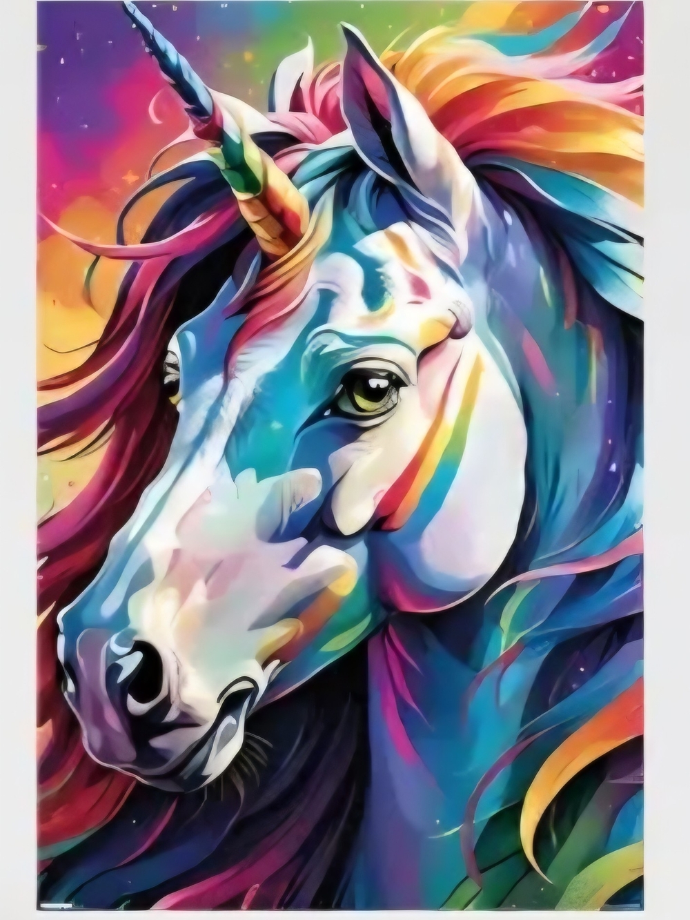 Vibrant Rainbow Unicorn Wall Art Poster - Colorful Home Accent
